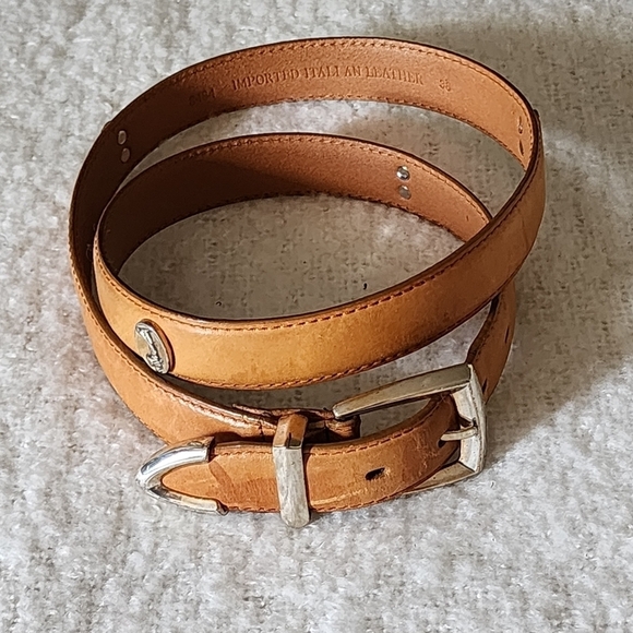 Western italian leather belt color brown size 38 - Picture 2 of 7